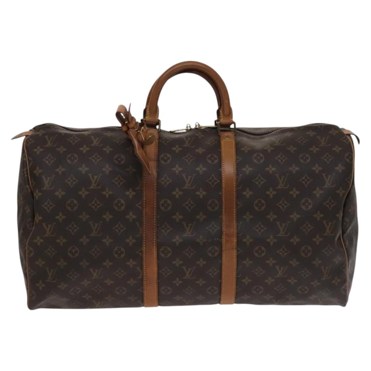 Louis Vuitton Keepall 55 Brown Canvas Travel Bag (Pre-Owned)