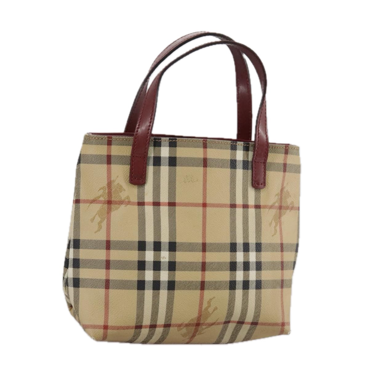 Burberry Haymarket Beige Canvas Handbag (Pre-Owned)