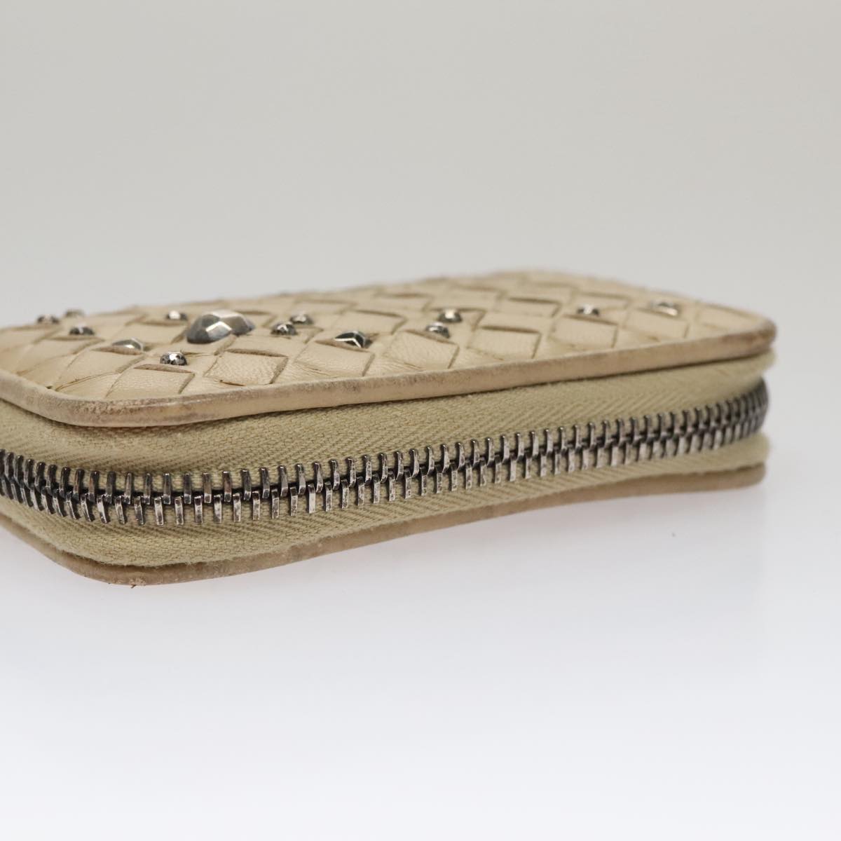 Bottega Veneta Intrecciato Beige Leather Wallet (Pre-Owned)