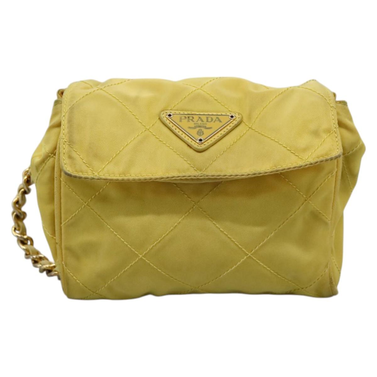 Prada Yellow Synthetic Shoulder Bag (Pre-Owned)