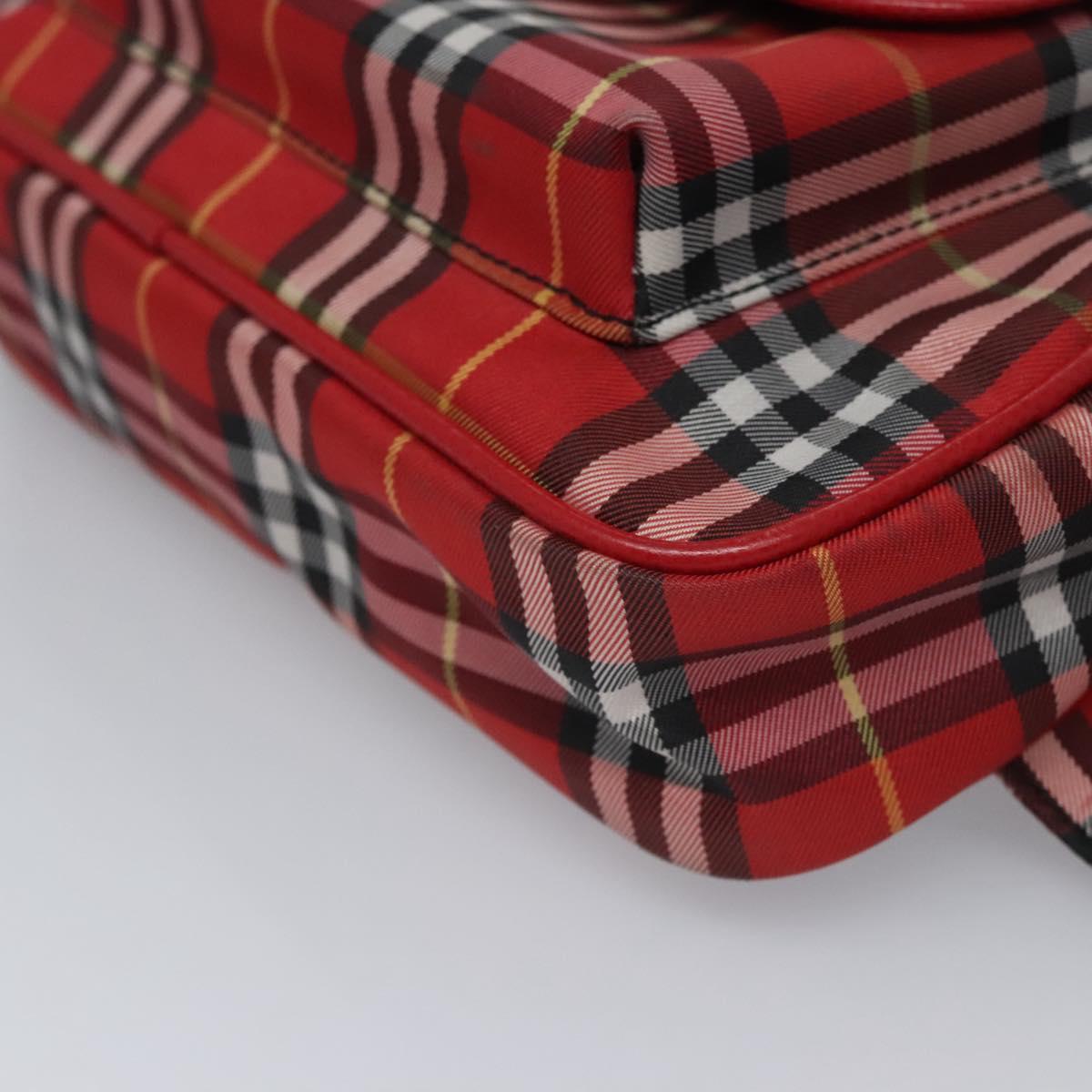 Burberry Nova Check Red Synthetic Shoulder Bag (Pre-Owned)