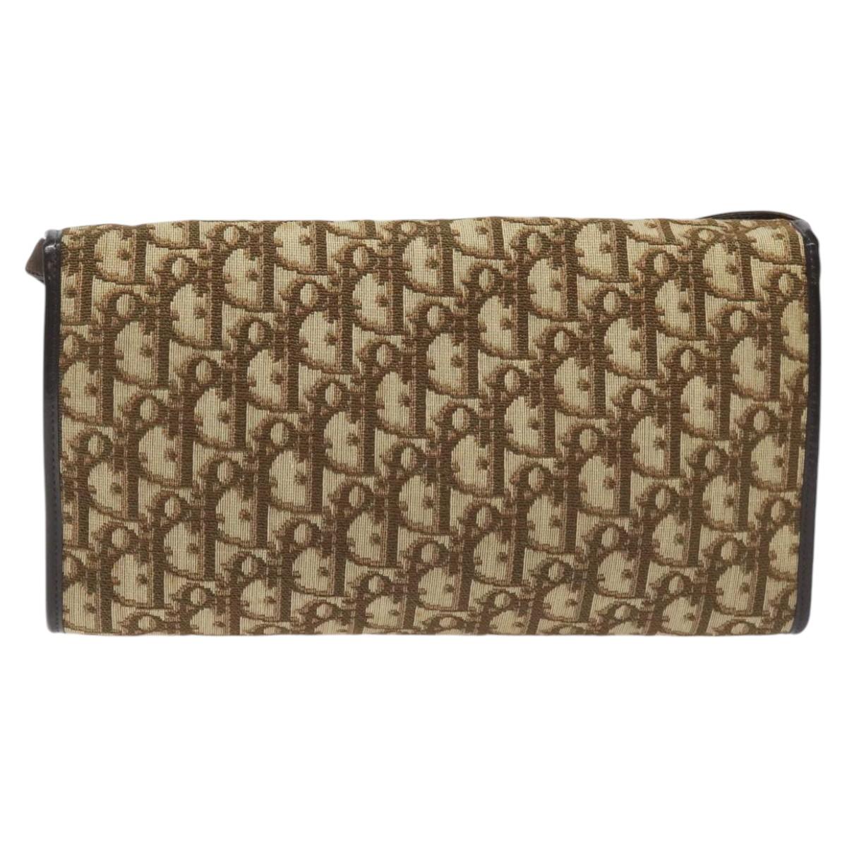 Dior Trotter Canvas Shoulder Bag Beige Canvas Shoulder Bag (Pre-Owned)