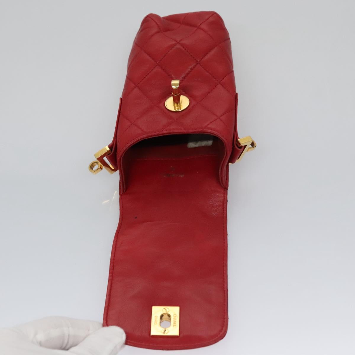 Chanel Phone Case Red Leather Clutch Bag (Pre-Owned)