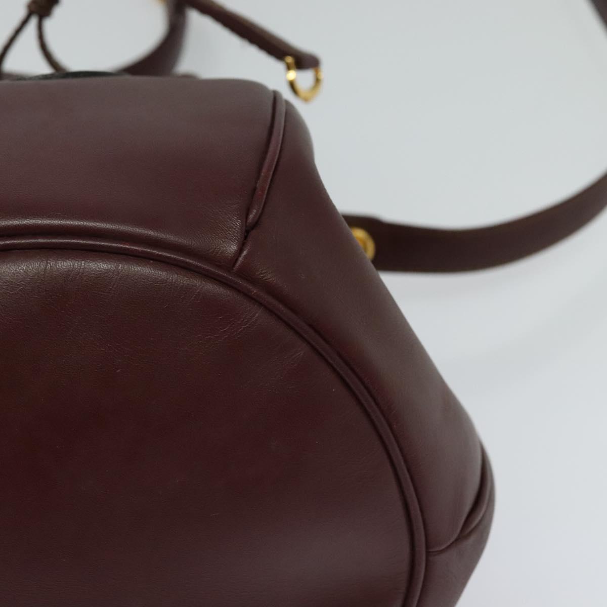 Cartier Must Line Burgundy Leather Shoulder Bag (Pre-Owned)