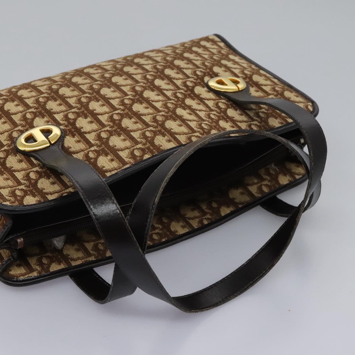 Dior Trotter Brown Canvas Handbag (Pre-Owned)