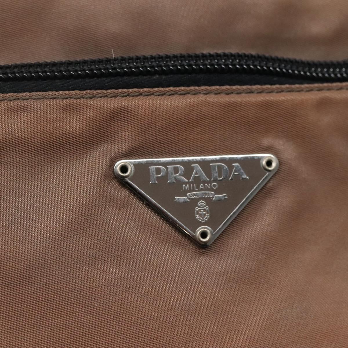 Prada Tessuto Brown Synthetic Shoulder Bag (Pre-Owned)