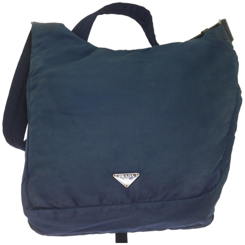 Prada Re-Nylon Navy Synthetic Shoulder Bag (Pre-Owned)
