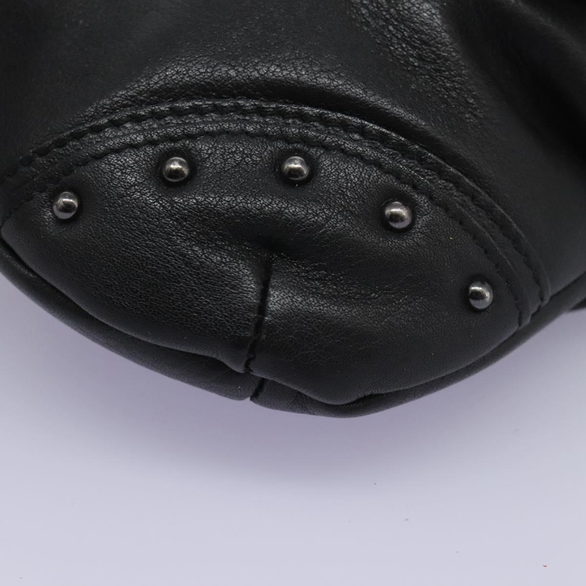 Burberry Nova Check Black Leather Shoulder Bag (Pre-Owned)