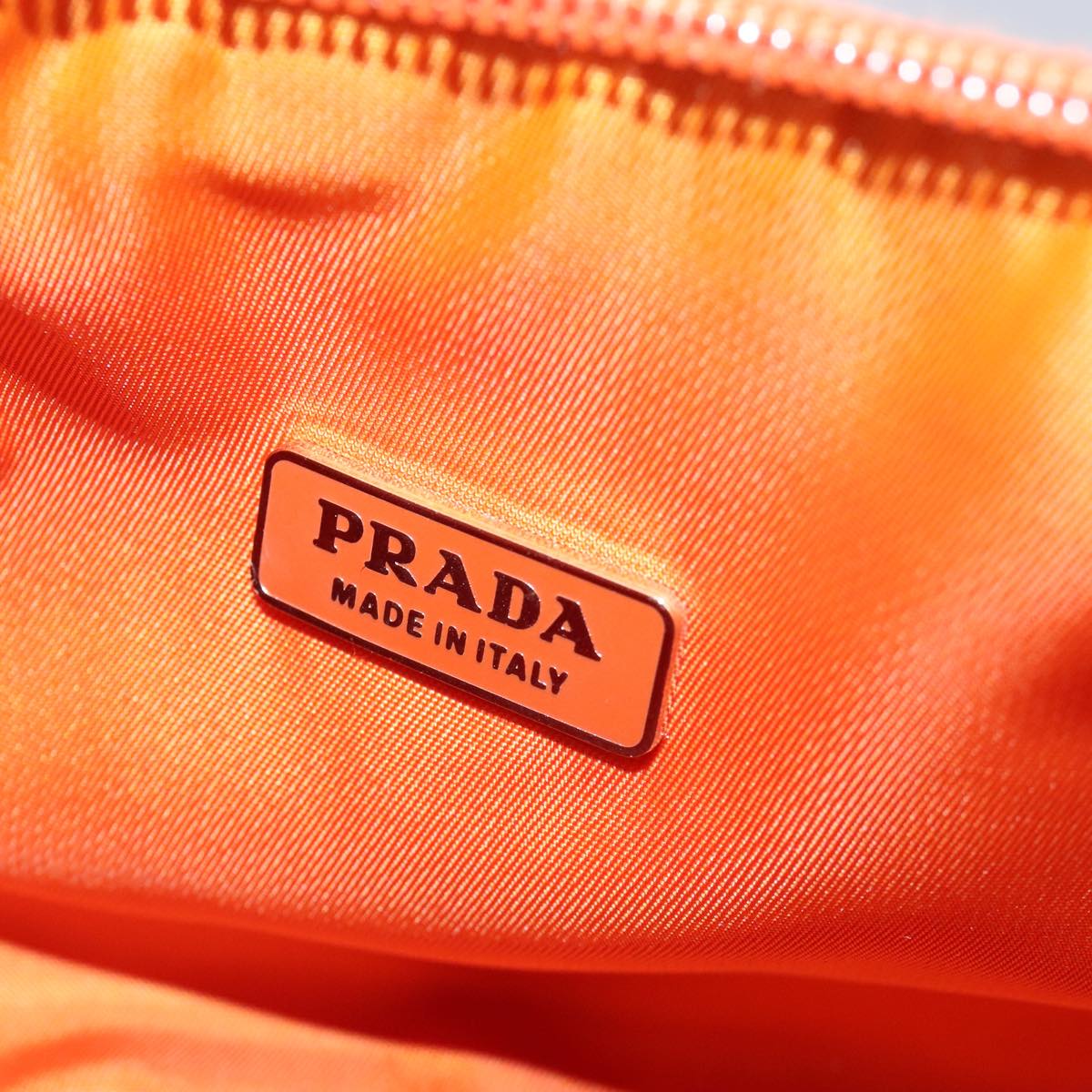 Prada Tessuto Orange Synthetic Handbag (Pre-Owned)
