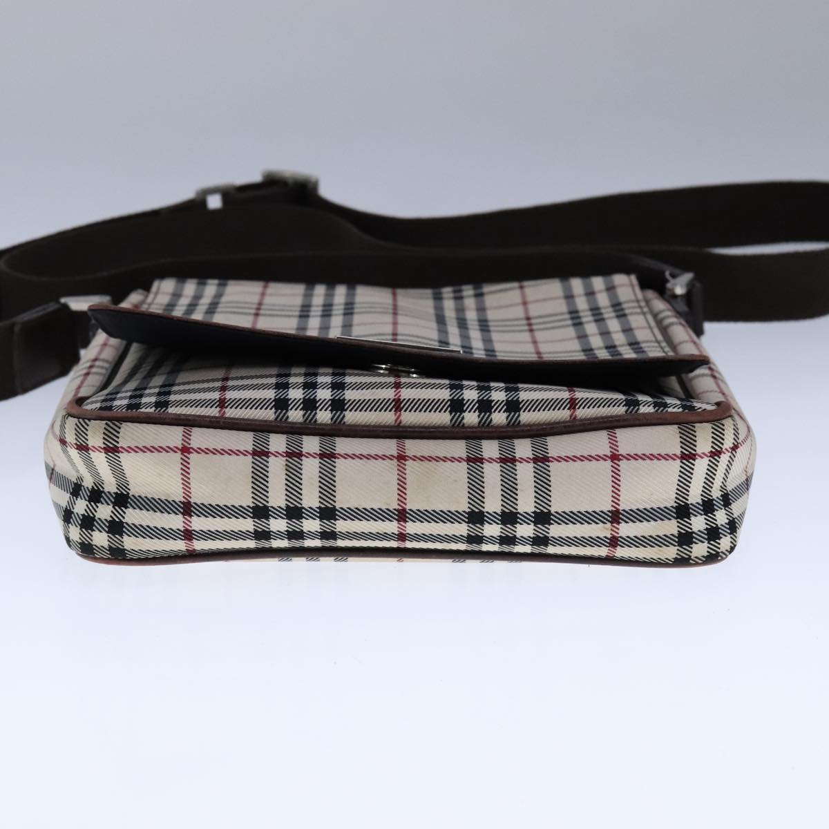 Burberry Nova Check Beige Canvas Shoulder Bag (Pre-Owned)