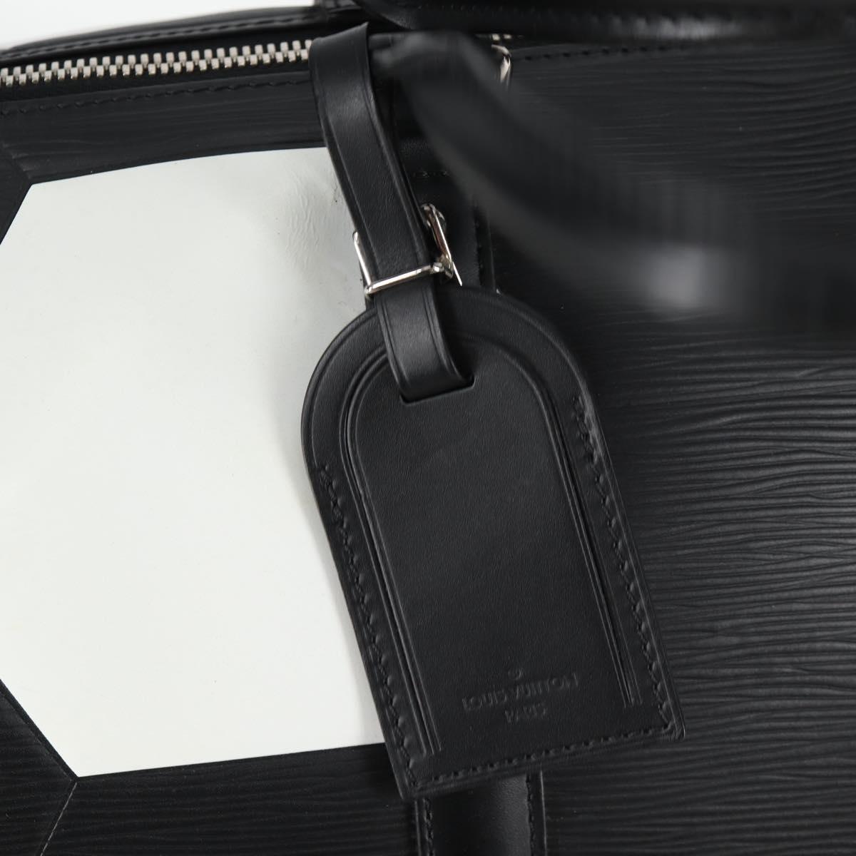 Louis Vuitton Keepall 50 Black Leather Travel Bag (Pre-Owned)
