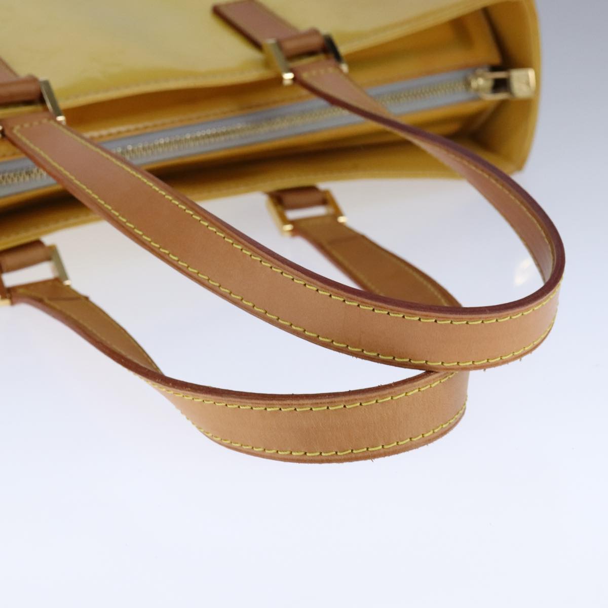 Louis Vuitton Columbus Yellow Patent Leather Tote Bag (Pre-Owned)