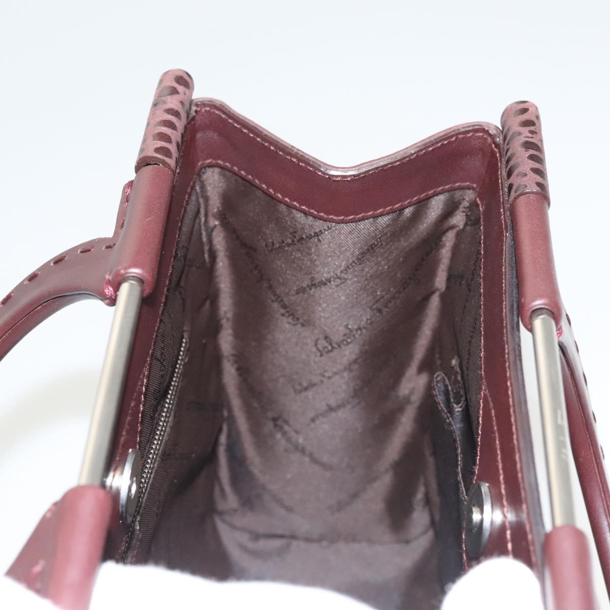 Salvatore Ferragamo Iconic Top Handle Brown Leather Handbag (Pre-Owned)