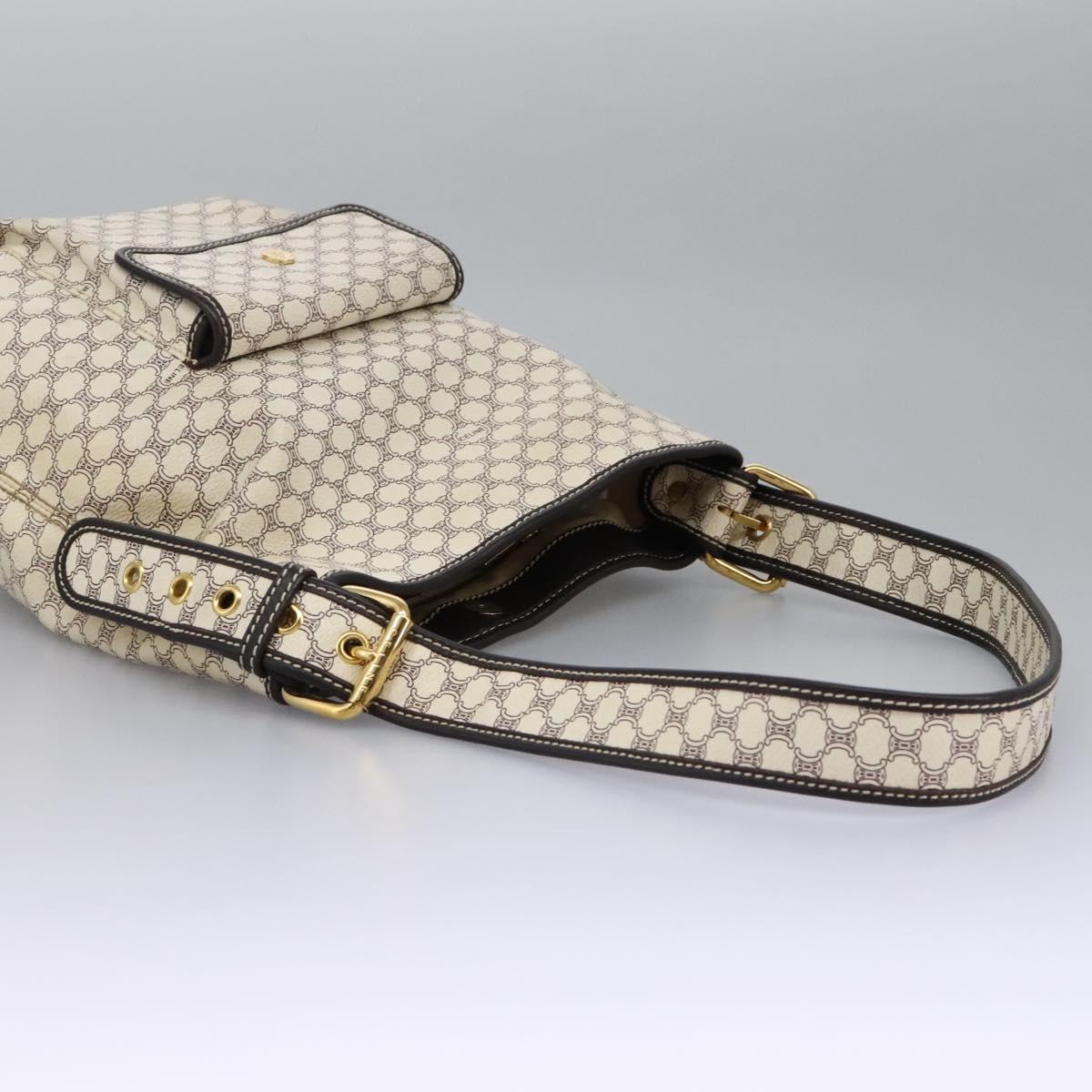 Céline Macadam White Canvas Shoulder Bag (Pre-Owned)