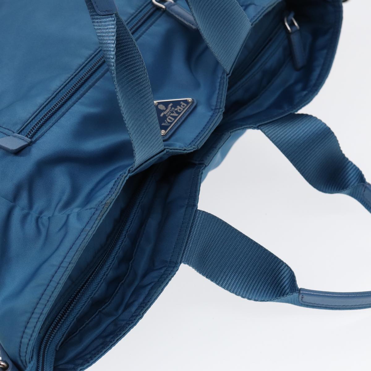 Prada Tessuto Blue Synthetic Handbag (Pre-Owned)