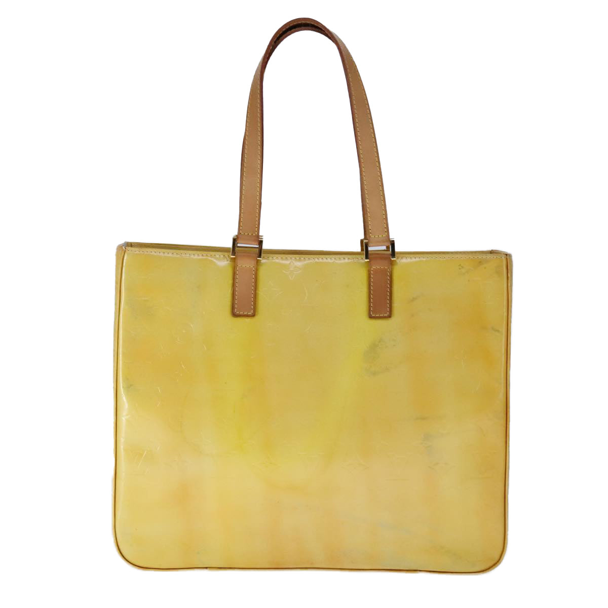 Louis Vuitton Columbus Yellow Patent Leather Tote Bag (Pre-Owned)