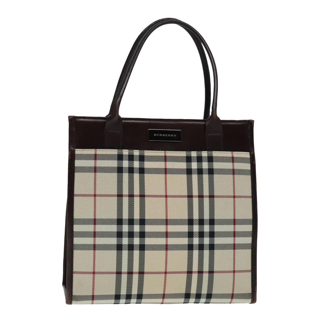 Burberry Nova Check Beige Canvas Tote Bag (Pre-Owned)