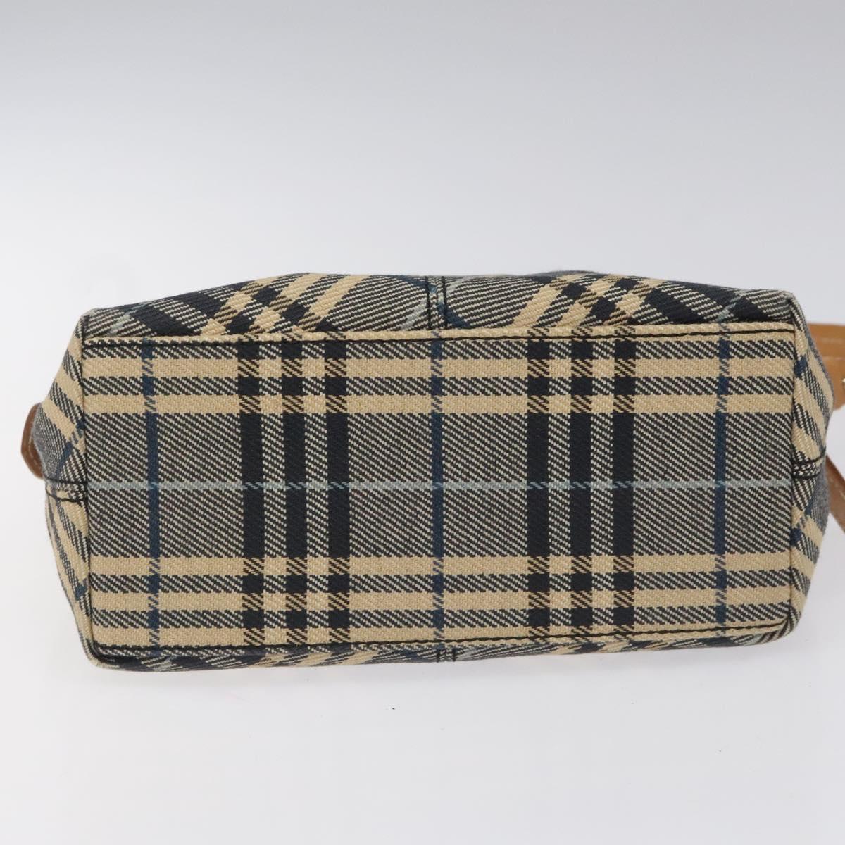 Burberry Nova Check Blue Canvas Shoulder Bag (Pre-Owned)