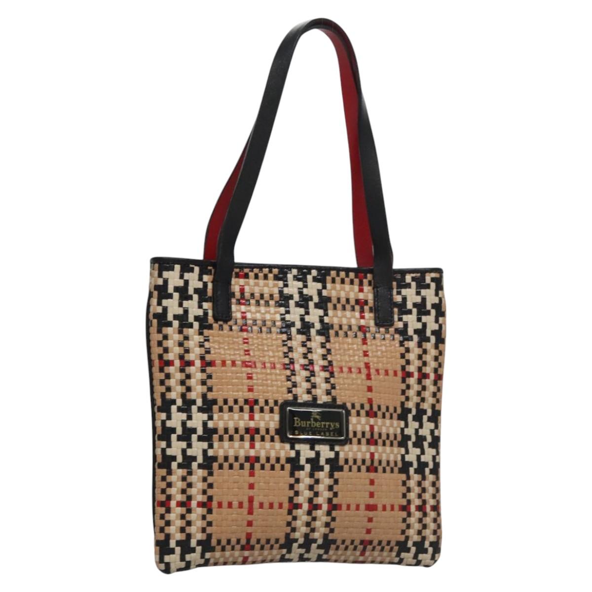 Burberry Black Label Beige Leather Handbag (Pre-Owned)