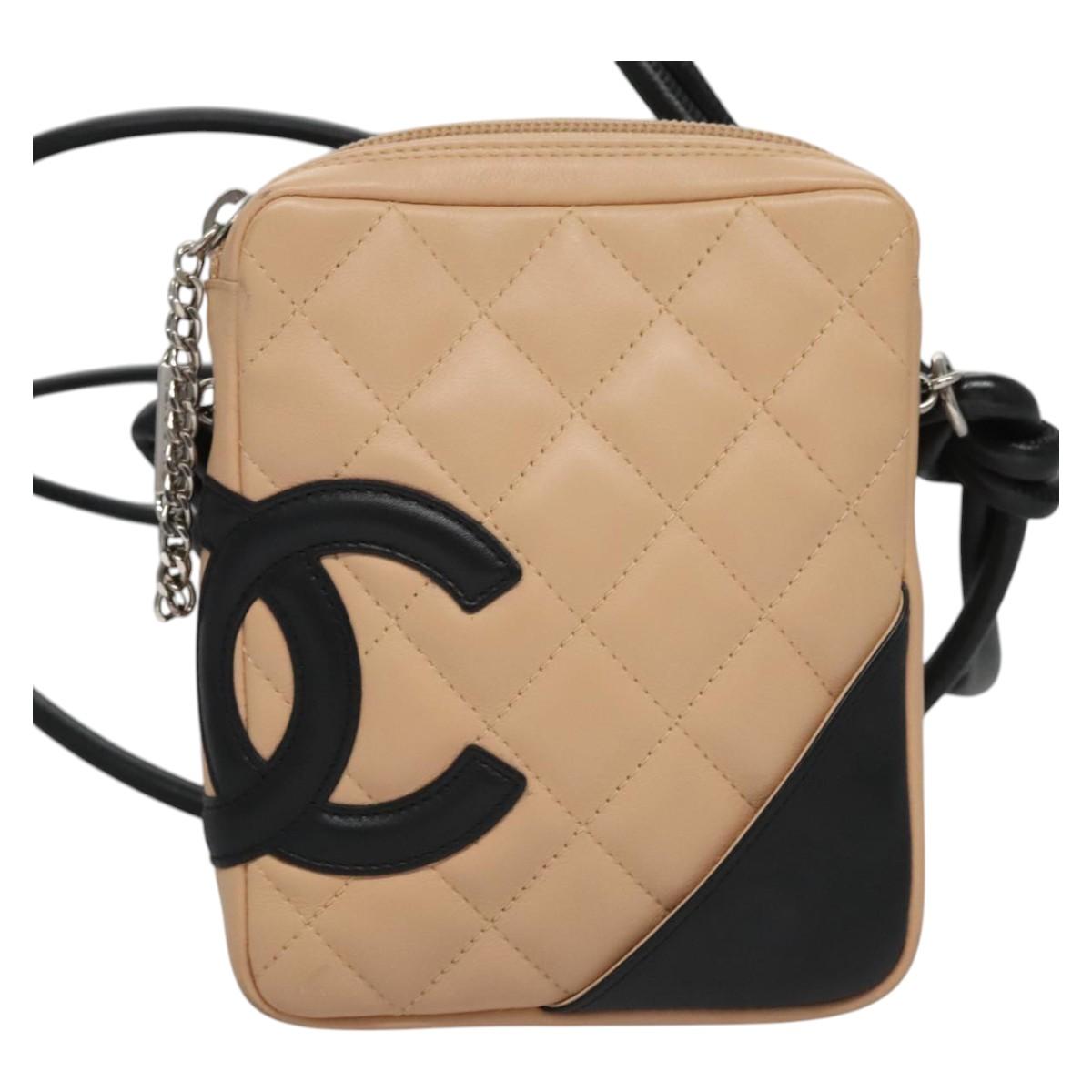 Chanel Cambon Line Beige Leather Shoulder Bag (Pre-Owned)