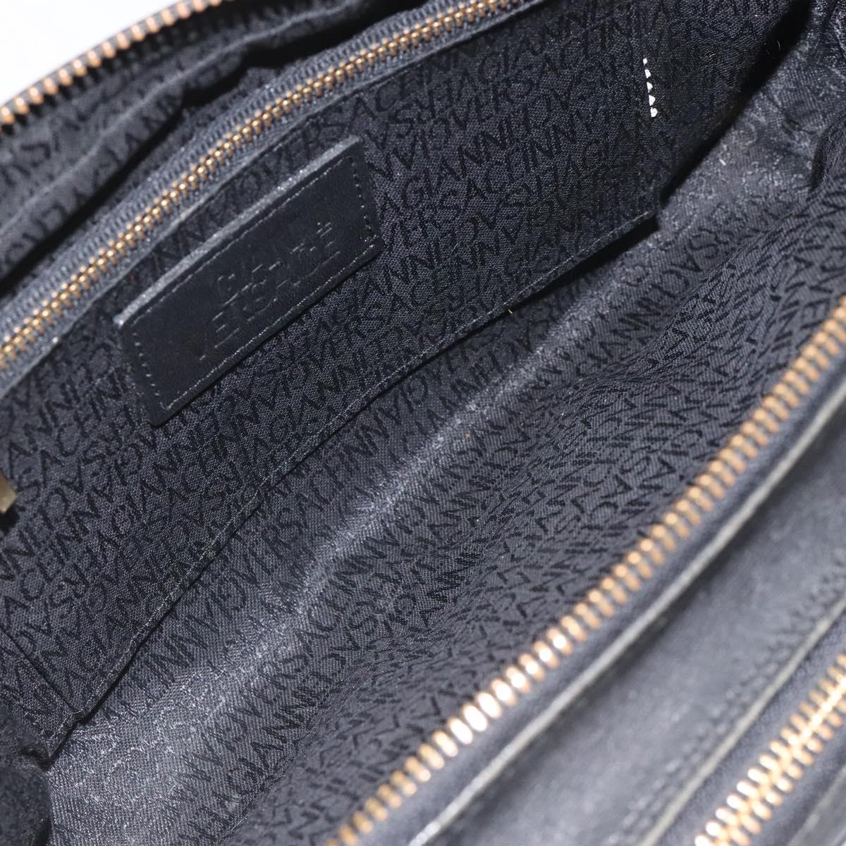 Versace Gianni Black Leather Clutch Bag (Pre-Owned)