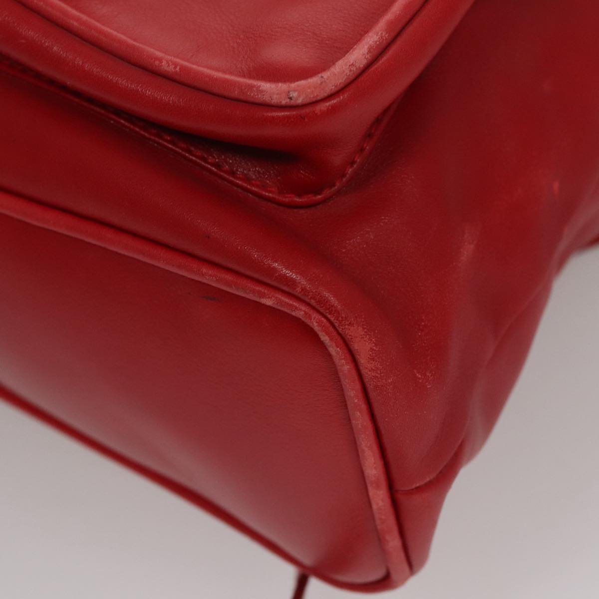 Gucci Bamboo Red Leather Backpack Bag (Pre-Owned)