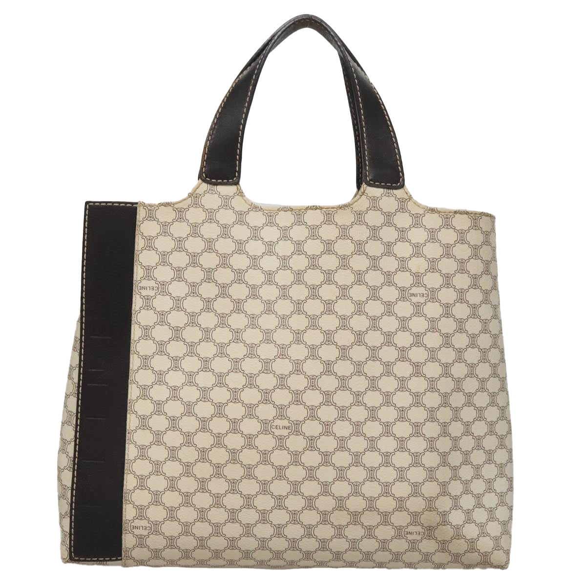 Céline Macadam White Canvas Handbag (Pre-Owned)