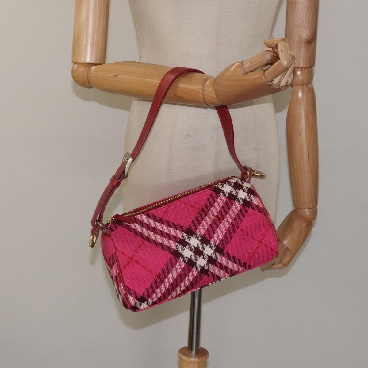 Burberry Nova Check Pink Canvas Handbag (Pre-Owned)