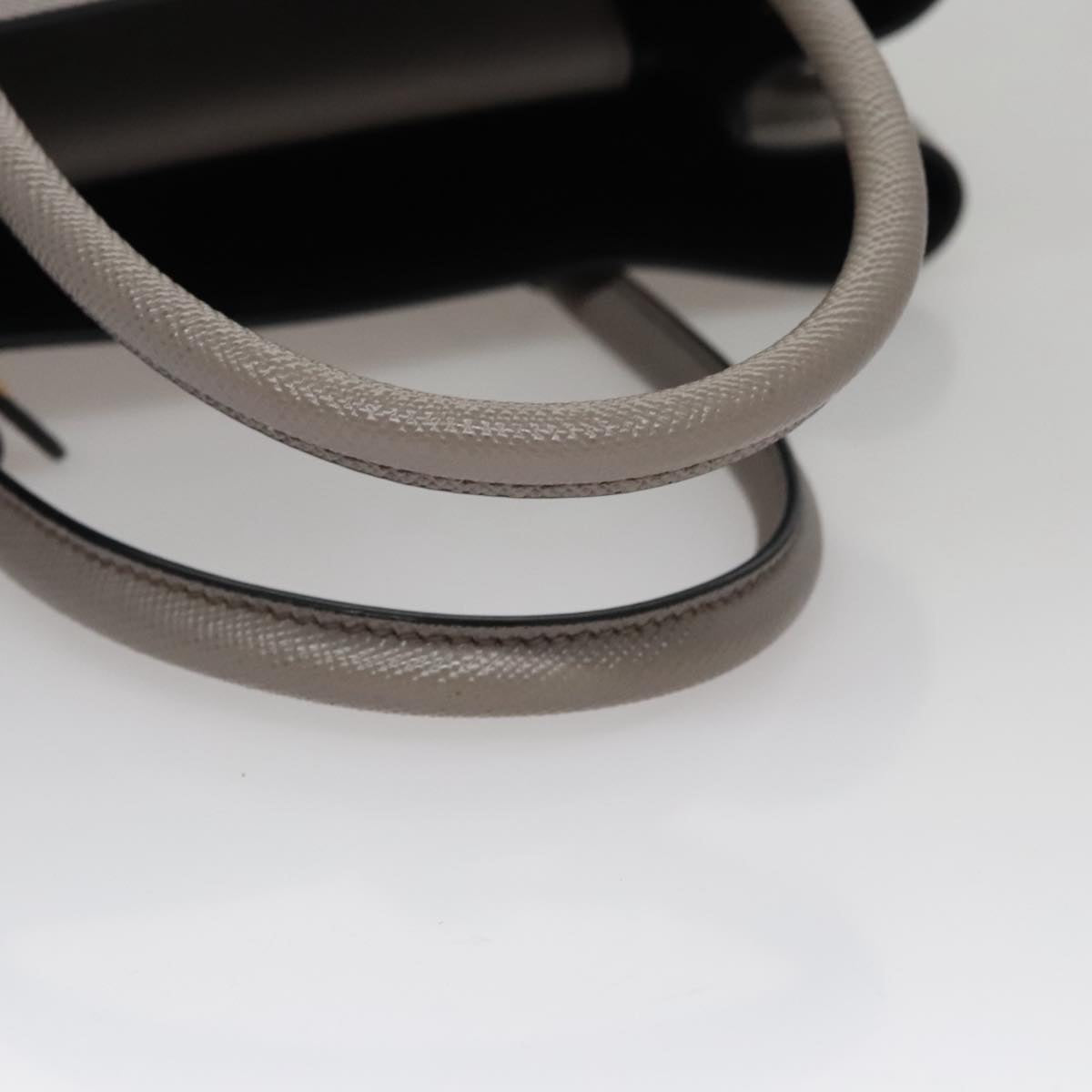 Prada Double Grey Leather Handbag (Pre-Owned)