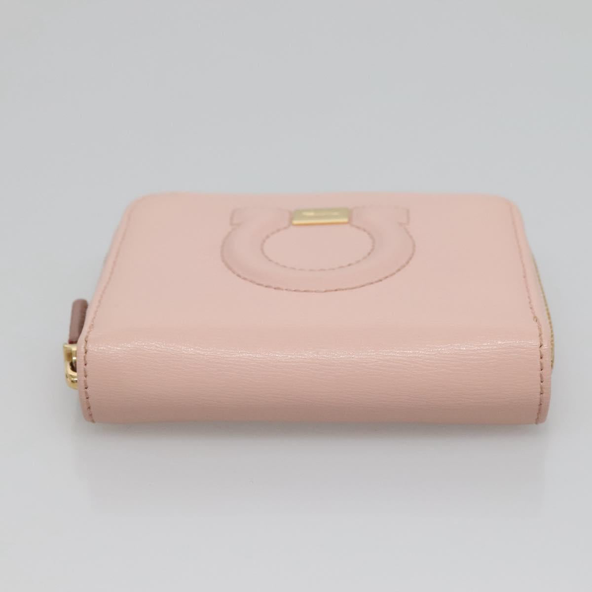 Salvatore Ferragamo Gancio Pink Leather Wallet (Pre-Owned)