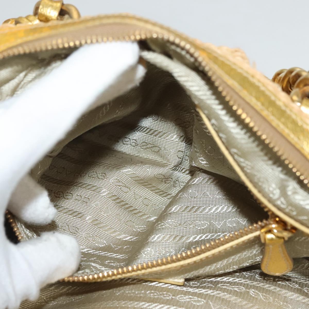 Prada Gold Nylon Shoulder Bag (Pre-Owned)