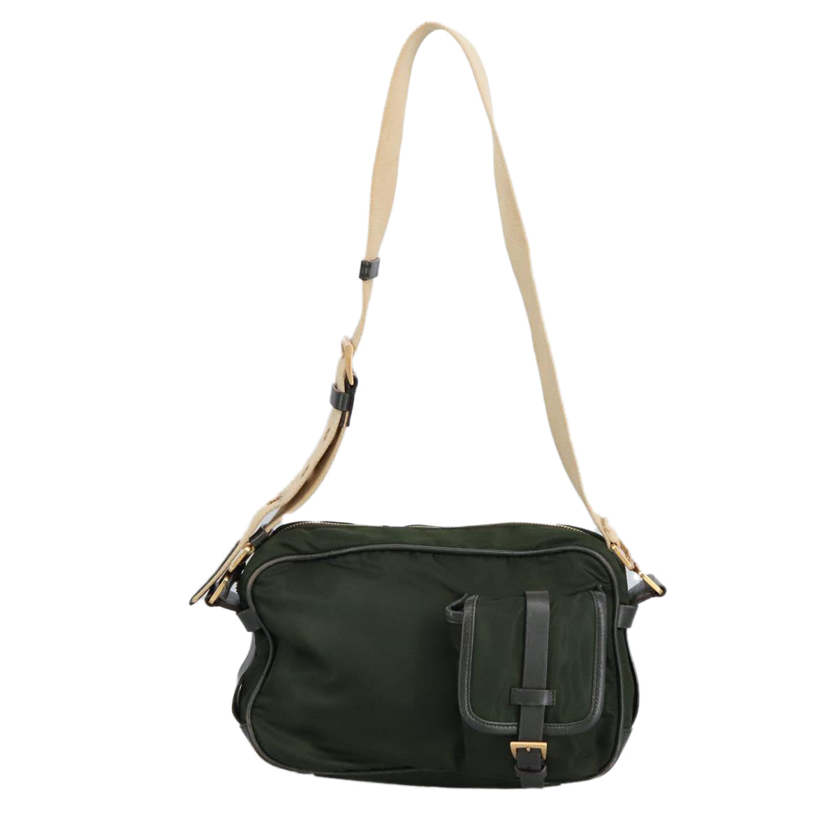 Prada Khaki Synthetic Shoulder Bag (Pre-Owned)