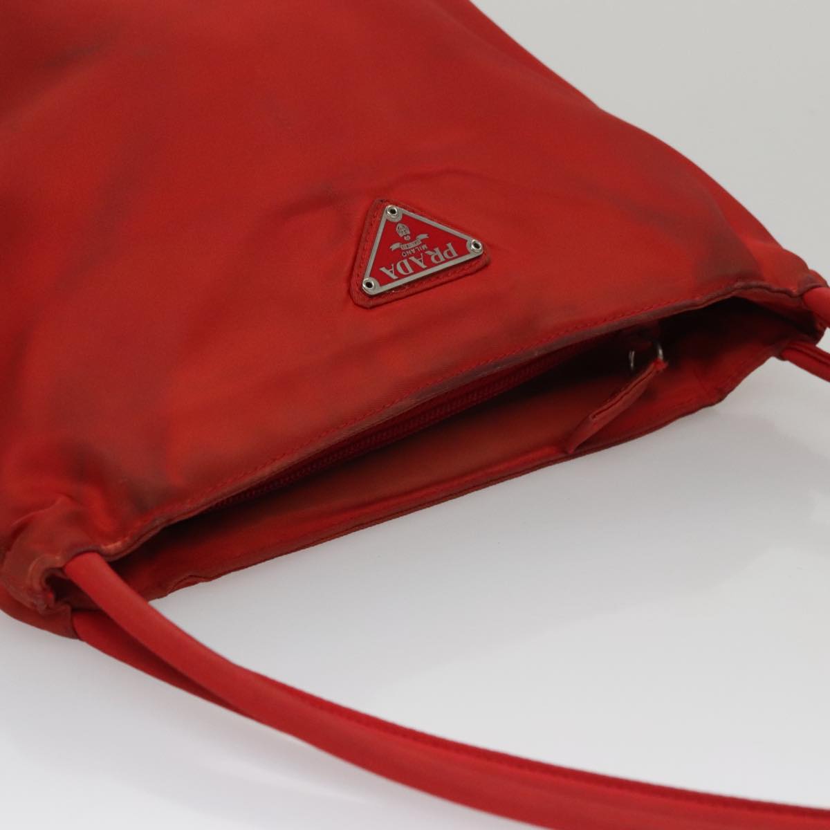 Prada Tessuto Red Synthetic Shoulder Bag (Pre-Owned)