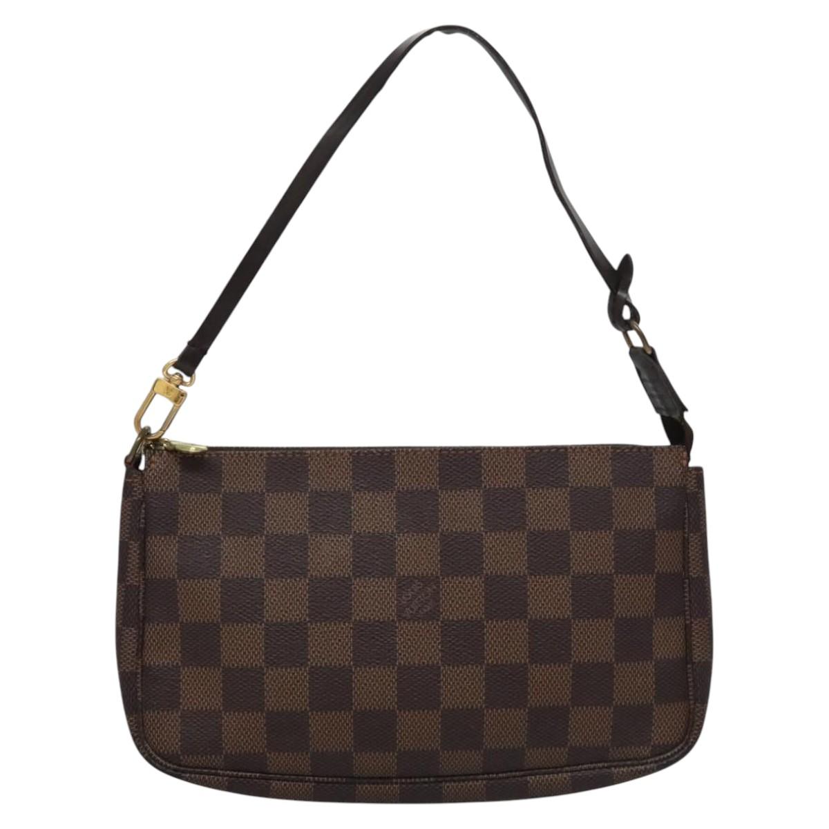 Louis Vuitton Pochette Accessoire Brown Canvas Clutch Bag (Pre-Owned)