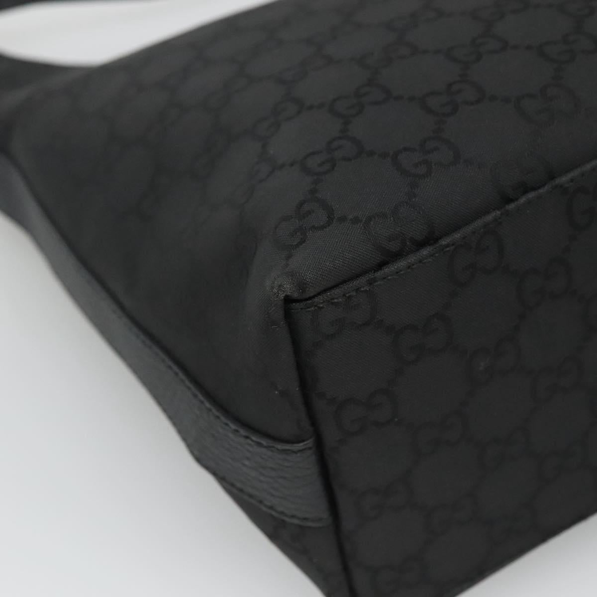 Gucci Jackie Black Canvas Shoulder Bag (Pre-Owned)