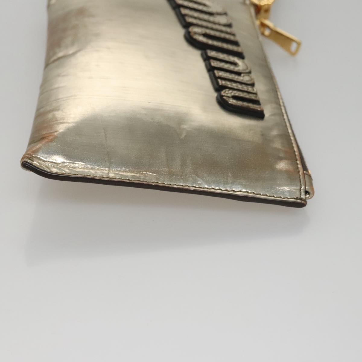 Miu Miu Gold Patent Leather Clutch Bag (Pre-Owned)