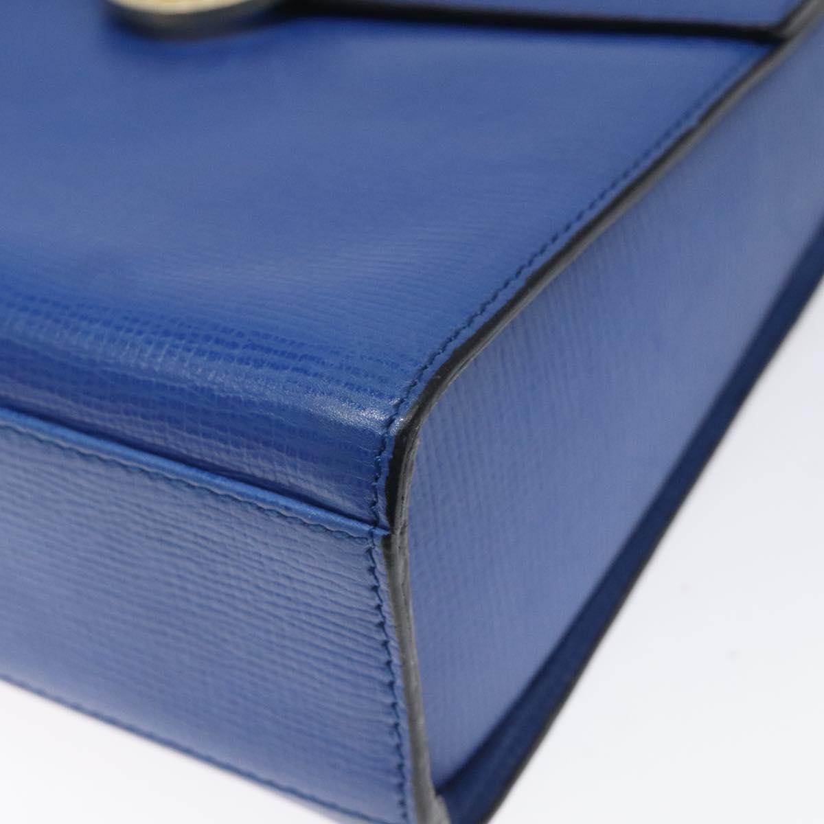 Céline Logo Du Cercle Blue Leather Handbag (Pre-Owned)