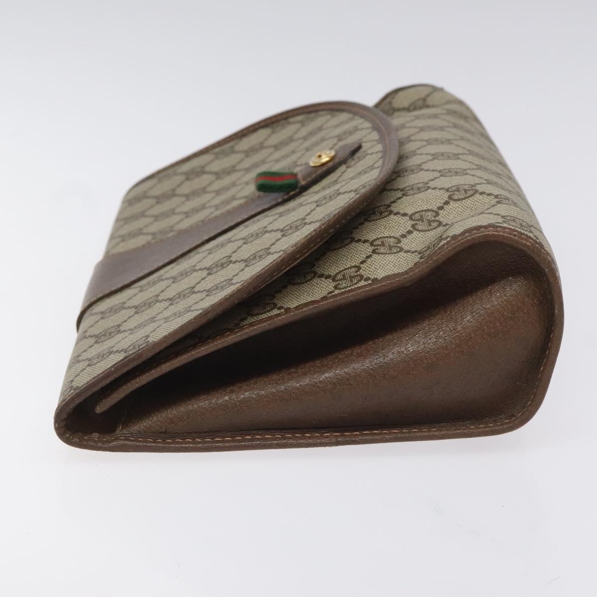 Gucci Ophidia Beige Canvas Clutch Bag (Pre-Owned)