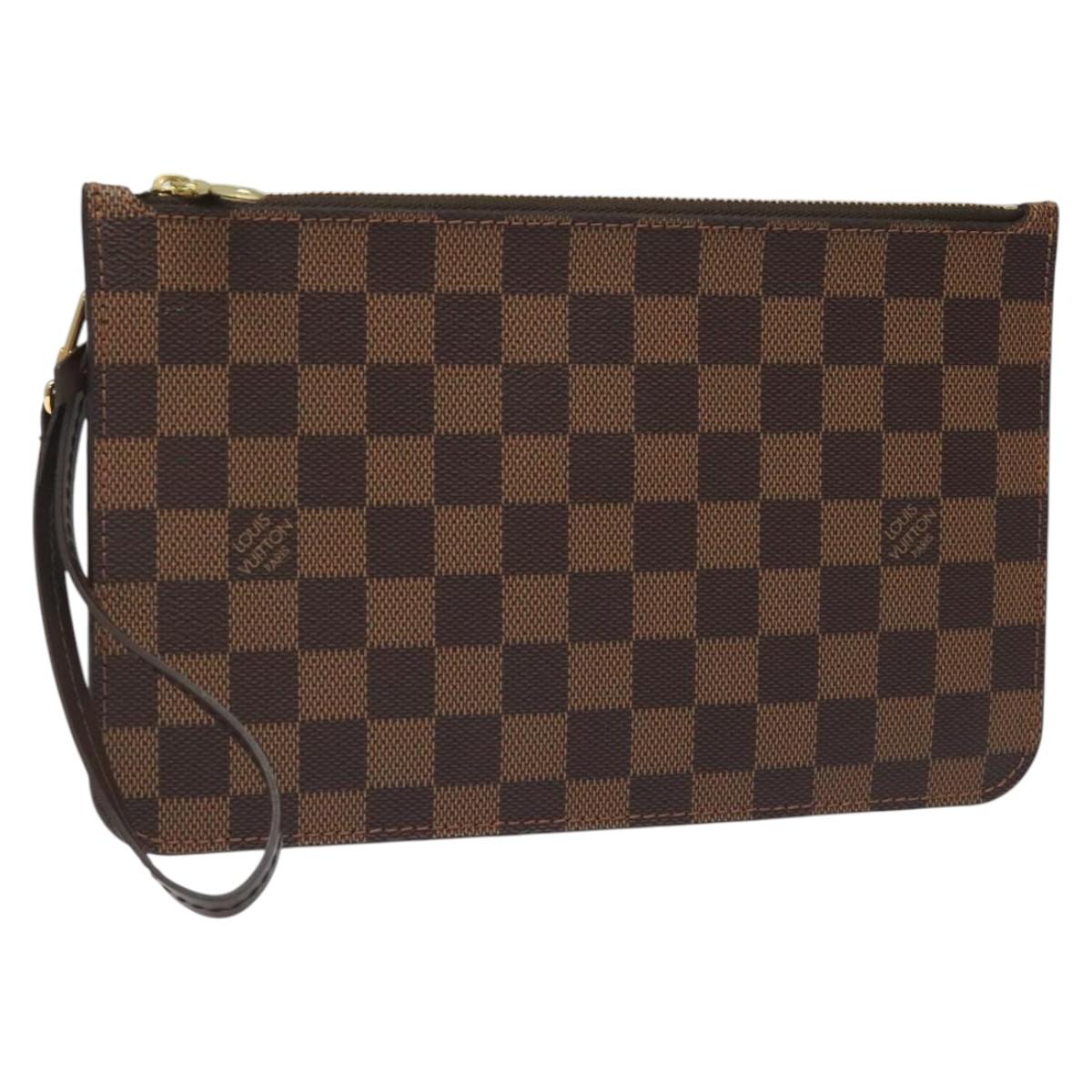 Louis Vuitton Pochette Accessoire Brown Canvas Clutch Bag (Pre-Owned)