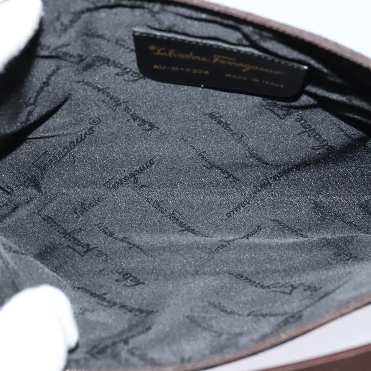 Salvatore Ferragamo Gancini Navy Canvas Handbag (Pre-Owned)