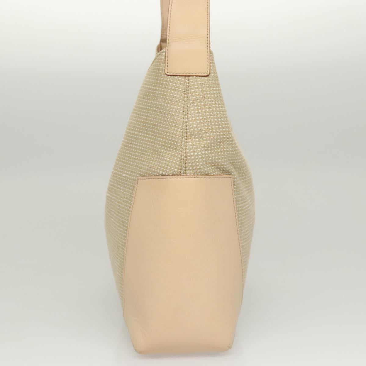Salvatore Ferragamo Gancini Beige Leather Shoulder Bag (Pre-Owned)