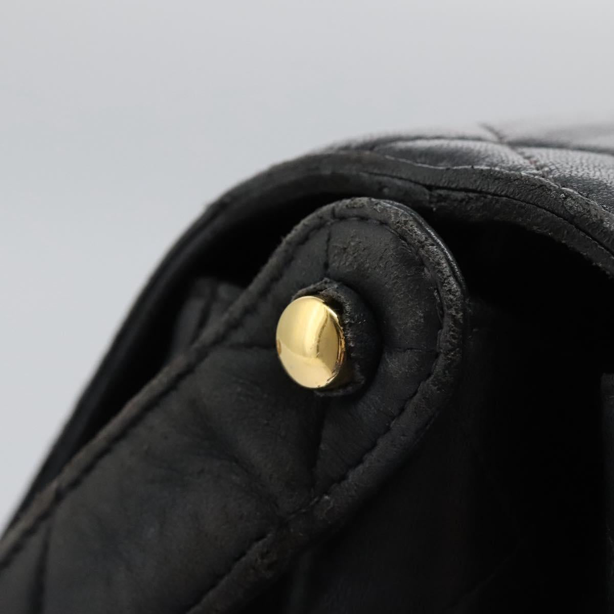 Chanel Classic Flap Black Leather Shoulder Bag (Pre-Owned)