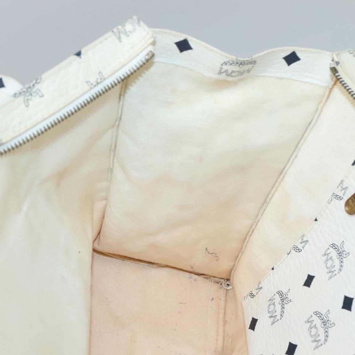 MCM Visetos White Canvas Tote Bag (Pre-Owned)