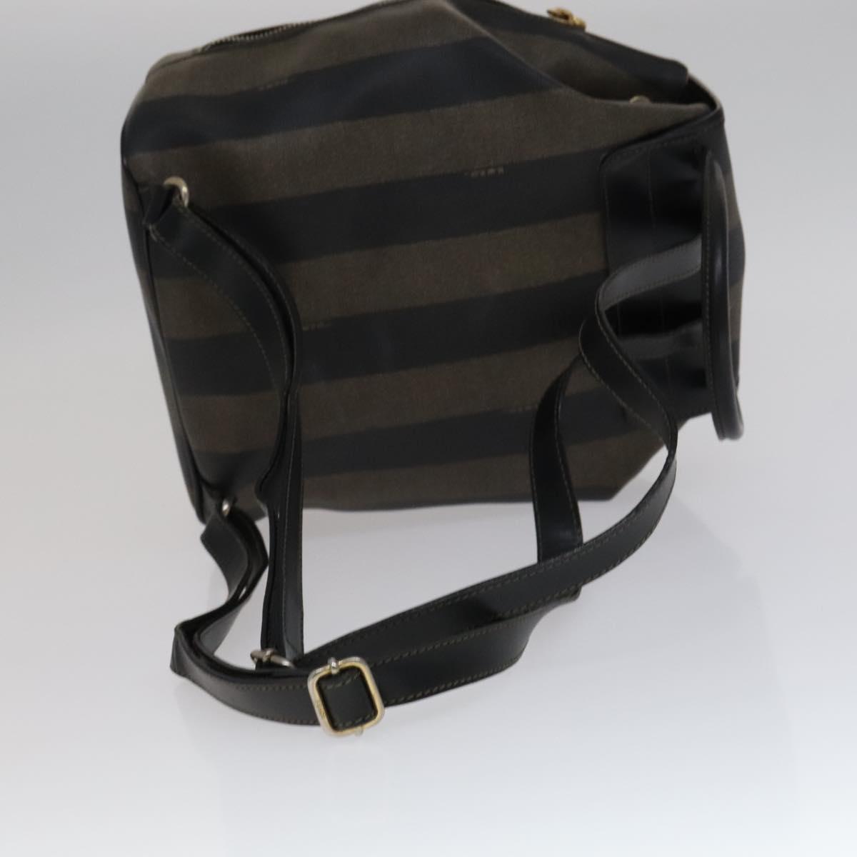 Fendi Pequin Brown Canvas Backpack Bag (Pre-Owned)