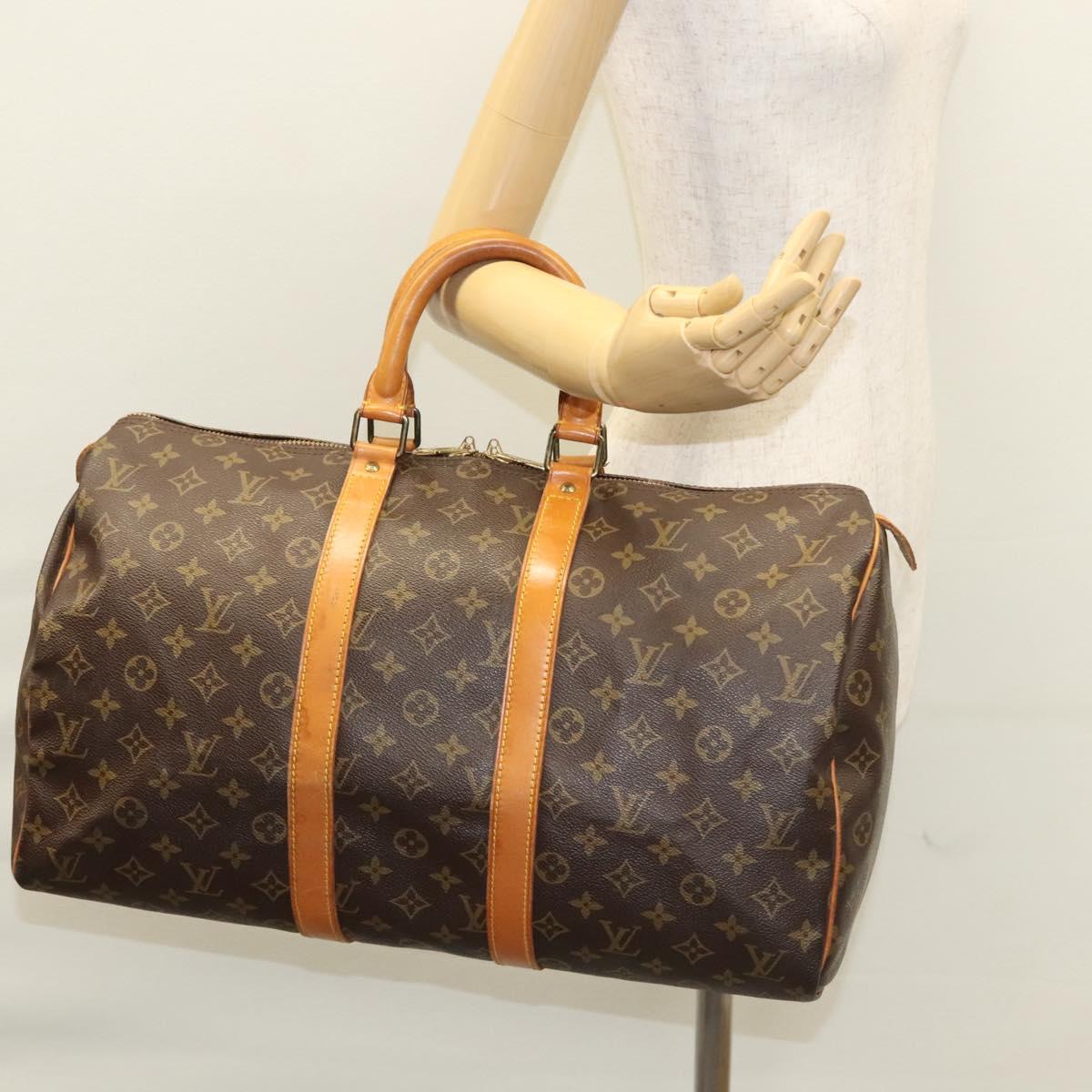 Louis Vuitton Keepall 45 Brown Canvas Travel Bag (Pre-Owned)