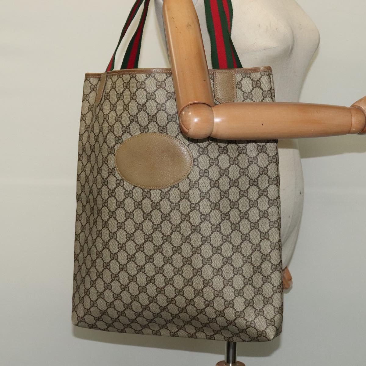 Gucci Sherry Beige Canvas Tote Bag (Pre-Owned)