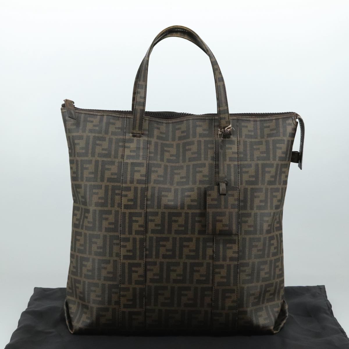 Fendi Zucca Brown Canvas Tote Bag (Pre-Owned)