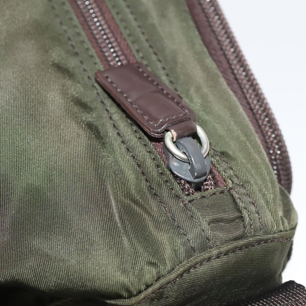 Prada Re-Edition Khaki Synthetic Shoulder Bag (Pre-Owned)