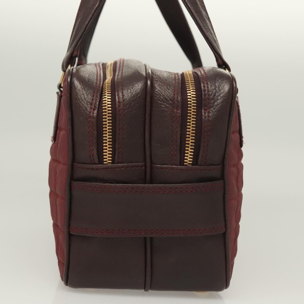 Chanel Chocolate Bar Burgundy Canvas Handbag (Pre-Owned)