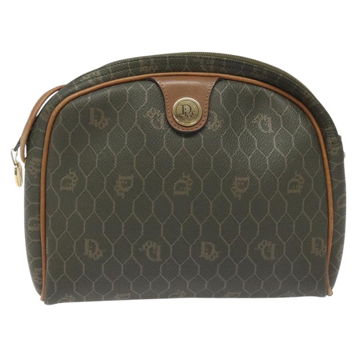 Dior Honeycomb Green Canvas Shoulder Bag (Pre-Owned)